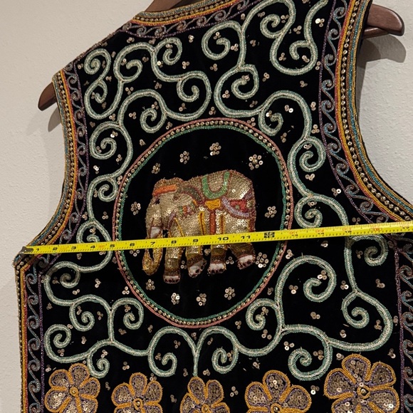 Ornate Black and Gold Embroidered Vest - Picture 9 of 10